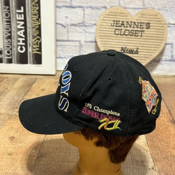 Dallas Cowboys ANNCO Vintage NFL Super Bowl Champions Patches Snapback Cap Hat - Picture 8 of 15